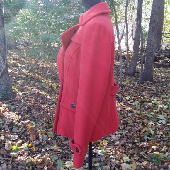 American Eagle Outfitters Bold Red Peacoat - Picture 3 of 7